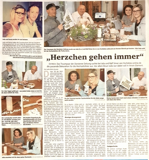 Dorstener Zeitung April 2019, traumpaar 2019, jola und ralf simer